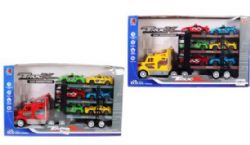 REMORQUE DE CAMION AVEC 6 VÉHICULES DE POLICE ASST